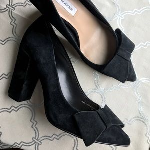 Saks Fifth Avenue Suede Pointed Toe Bow Pumps